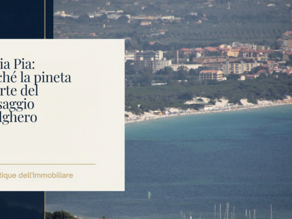 Maria Pia: perché la pineta è parte del paesaggio di Alghero — fotografia reale della spiaggia e della pineta, Gianni Careddu.