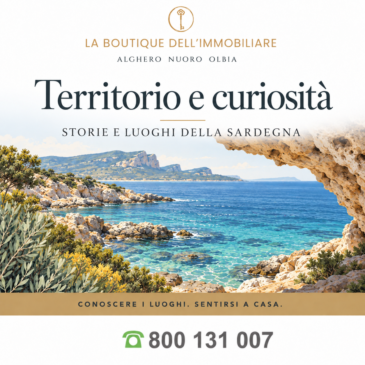 Territorio e curiosità — illustrazione della costa sarda, La Boutique dell’Immobiliare